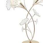 Настольная лампа с изогнутыми золотыми ветвями и белыми лепестками Wintery flovers варинант исполнения - 1 | Loft Concept в Кирове