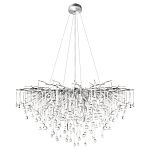 Люстра подвесная с прозрачными стеклянными подвесками в форме капель Диаметр 100 см Droplet Chandelier варинант исполнения - 12 | Loft Concept в Кирове