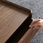 Прикроватный деревянный столик с 2-мя ящиками Moon Walnut Furniture варинант исполнения - 9 | Loft Concept в Кирове