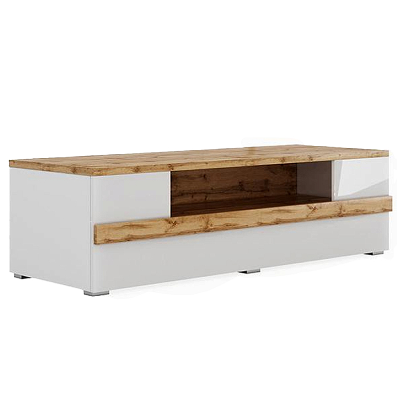 ТВ-тумба с белым глянцевым фасадом Grace of Furniture Глянцевый белый Дуб вотан ТВ-тумба с белым глянцевым фасадом Grace of Furniture Глянцевый белый Дуб вотан в Кирове | Loft Concept