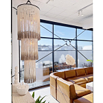 Люстра круглая трехъярусная из бахромы Milk Gradient Braided Fringe варинант исполнения - 3 | Loft Concept в Кирове