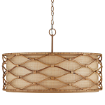 Подвесной светильник  из кованого железа и абажуром из ротанга Wicker Furniture варинант исполнения - 3 | Loft Concept в Кирове