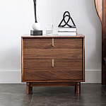 Прикроватный деревянный столик с ящиками Moon Walnut Furniture варинант исполнения - 2 | Loft Concept в Кирове