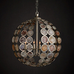 Люстра в форме шара с декором из круглых декоративных элементов Bright Shell Discs варинант исполнения - 3 | Loft Concept в Кирове