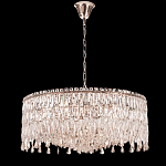 Люстра круглая с хрустальными подвесками на серебряном каркасе Roul Crystal Light варинант исполнения - 7 | Loft Concept в Кирове