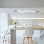 Люстра горизонтальная с волнистым белым плафоном Golden Swirl варинант исполнения - 11 | Loft Concept в Кирове