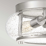 Потолочный светильник цвета никель с плафоном из прозрачного фактурного стекла Quoizel варинант исполнения - 2 | Loft Concept в Кирове