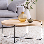 Журнальный стол с круглой деревянной столешницей Urban Style Space варинант исполнения - 2 | Loft Concept в Кирове