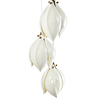 Подвесной светильник светодиодный с 6-ю белыми плафонами в виде цветов Flower Light Gold варинант исполнения - 3 | Loft Concept в Кирове