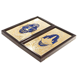 Нарды настольные из натурального камня лазурит и долерит Backgammon from Stone варинант исполнения - 14 | Loft Concept в Кирове