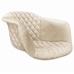 Барный стул со спинкой и подлокотниками на 4-х деревянных ножках Кремовый Велюр Ava Charm варинант исполнения - 2 | Loft Concept в Кирове