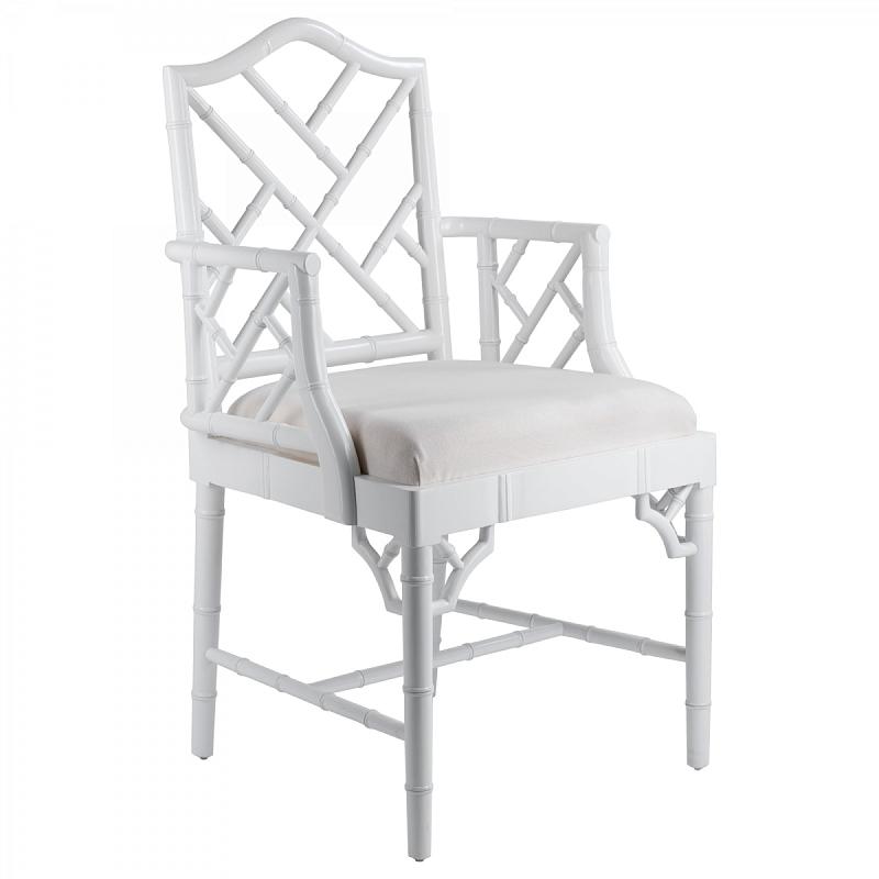 White Chippendale Arm Chair Белый White Chippendale Arm Chair Белый в Кирове | Loft Concept