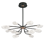 Люстра черного цвета с 12-ю прозрачными плафонами овальной формы Iona chandelier варинант исполнения - 2 | Loft Concept в Кирове