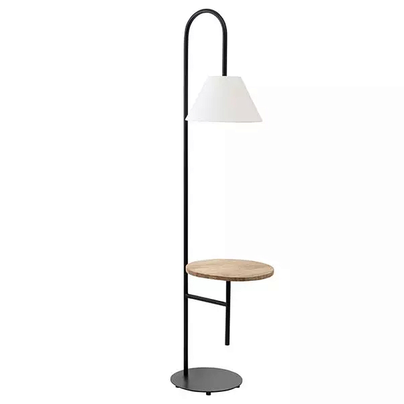 Торшер с полкой для хранения Floor Lamp with Storage Shelf Белый Черный Торшер с полкой для хранения Floor Lamp with Storage Shelf Белый Черный в Кирове | Loft Concept