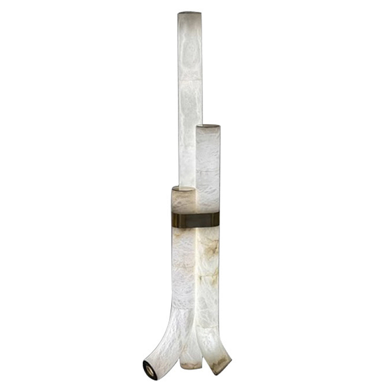 Торшер геометрический с тремя мраморными плафонами Marble Tripod Белый в Кирове | Loft Concept 