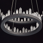 Люстра с двумя кольцами черного цвета с хрустальными элементами QUARTZ CRYSTAL варинант исполнения - 10 | Loft Concept в Кирове