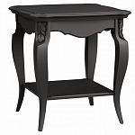 Стол журнальный черный из массива бука с полкой в стиле прованс Black Provence варинант исполнения - 2 | Loft Concept в Кирове