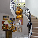 Люстра креативная из дисков цвета латунь Constellation Light and Style варинант исполнения - 5 | Loft Concept в Кирове