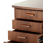 Дизайнерский письменный стол округлой формы с 4-мя ящиками и дверкой с полочками Rili варинант исполнения - 4 | Loft Concept в Кирове