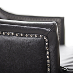 Кресло из натуральной кожи на 4-х деревянных ножках из массива бука Daniel Leather Armchair black варинант исполнения - 4 | Loft Concept в Кирове