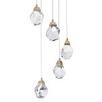 Каскадная люстра с 5-ю хрустальными плафонами Esme Crystal Brass Chandelier варинант исполнения - 2 | Loft Concept в Кирове
