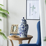 Ваза с крышкой и синим цветочным узором Blue & White Ornament  варинант исполнения - 5 | Loft Concept в Кирове