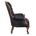 Кресло с мягкой обивкой из черного велюра на 4-х деревянных ножках Evelyn Classical Armchair варинант исполнения - 2 | Loft Concept в Кирове