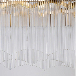 Люстра прямоугольная на цепях с прозрачными трубками и волнистым краем Nembus варинант исполнения - 5 | Loft Concept в Кирове