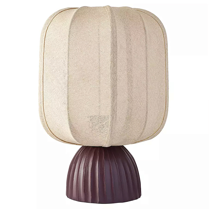 Настольная лампа с фактурным основанием и бежевым тканевым абажуром Modern Textured Table Lamp Бежевый Вишневый Настольная лампа с фактурным основанием и бежевым тканевым абажуром Modern Textured Table Lamp Бежевый Вишневый в Кирове | Loft Concept