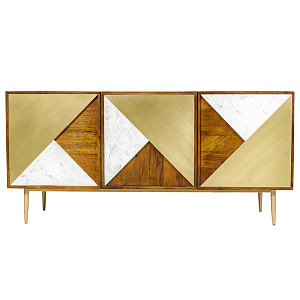Комод со вставками из мрамора Wooden Origami