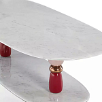 Дизайнерский журнальный стол на 2-х фигурных ножках с подстольем Lycad варинант исполнения - 2 | Loft Concept в Кирове