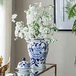 Ваза с крышкой и синим цветочным узором Blue & White Ornament  варинант исполнения - 7 | Loft Concept в Кирове
