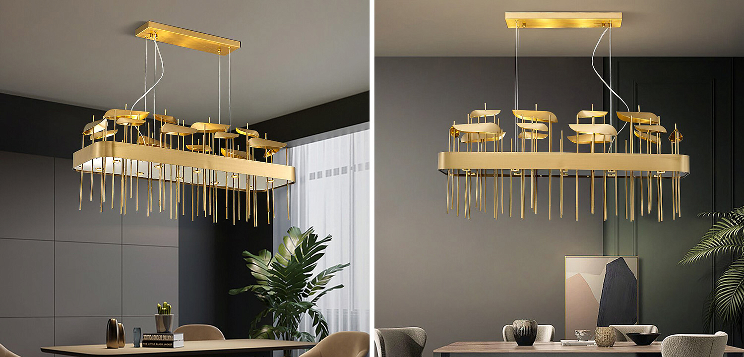 Светодиодная дизайнерская инсталляция ANODINE Perlina Rectangle Chandelier Светодиодная дизайнерская инсталляция ANODINE Perlina Rectangle Chandelier - Loft-Concept в Кирове