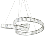 Подвесная люстра в виде изогнутых колец с хрустальным декором Ring Horizontal Oculus Chrome Light Chandelier варинант исполнения - 1 | Loft Concept в Кирове