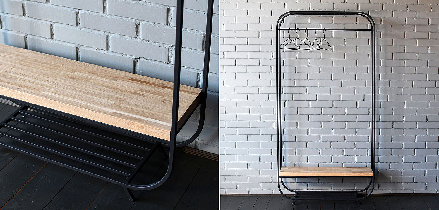 Рейл Tevin Industrial Metal Rust Clothes Rail Рейл Tevin Industrial Metal Rust Clothes Rail - Loft-Concept в Кирове