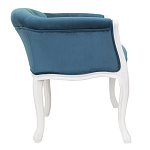 Кресло низкое в стиле прованс Louis French Armchair white and blue velour варинант исполнения - 1 | Loft Concept в Кирове