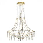 Люстра подвесная из металла с хрустальными прозрачными подвесками Quasar 81 варинант исполнения - 3 | Loft Concept в Кирове