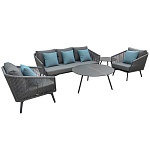 Диван трехместный уличный серый Gray Fiber варинант исполнения - 4 | Loft Concept в Кирове