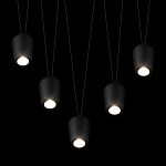 Подвесной светильник черными плафонами на длинных пересекающихся тросах Construction варинант исполнения - 4 | Loft Concept в Кирове