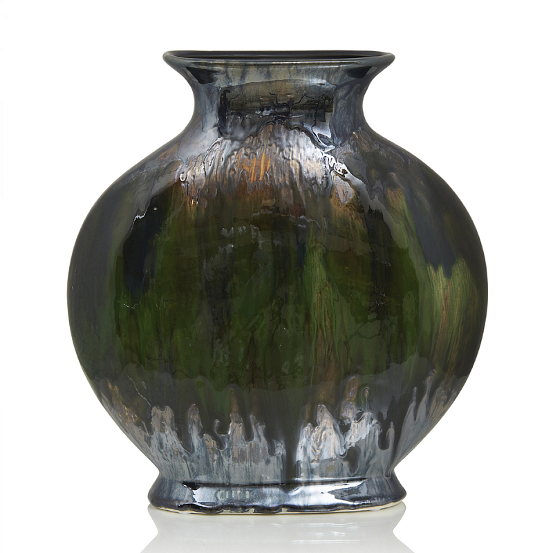 Ваза Old Metal Серый (Gray) Оливковый в Кирове | Loft Concept 