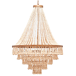 Многоярусная люстра украшенная круглыми деревянными бусами Wooden Beads Chandelier L варинант исполнения - 3 | Loft Concept в Кирове
