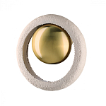 Бра с бежевым текстурным кольцом и латунным шаром в центре Tactile  варинант исполнения - 1 | Loft Concept в Кирове