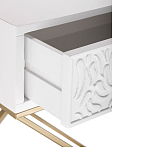Приставной столик с выдвижным ящиком  White Table Carved Pattern варинант исполнения - 3 | Loft Concept в Кирове
