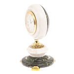 Часы настольные бронзовые из натуральных камней Мрамор и Змеевик Stone Clock варинант исполнения - 8 | Loft Concept в Кирове