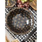 Блюдо черного цвета из фрафора на бронзовых ножках Eden Garden porcelain and bronze варинант исполнения - 4 | Loft Concept в Кирове