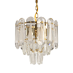 Люстра многоярусная с овальными прозрачными подвесками 28 см Harmonica варинант исполнения - 1 | Loft Concept в Кирове