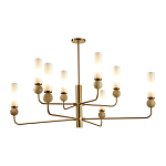 Люстра на штанге с 8-ю цилиндрическими матовыми плафонами и шарами из камня Orb Essence варинант исполнения - 8 | Loft Concept в Кирове