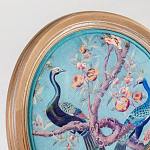 Полукресло из массива бука с сиденьем из экокожи и цветочным принтом на спинке Chinoiserie Garden Chair варинант исполнения - 4 | Loft Concept в Кирове