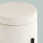 Молочный пуф на черных ножках SANJAY варинант исполнения - 4 | Loft Concept в Кирове