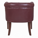 Кресло низкое из натуральной кожи на 4-х деревянных ножках из массива бука Chloe Leather Armchair vine варинант исполнения - 3 | Loft Concept в Кирове